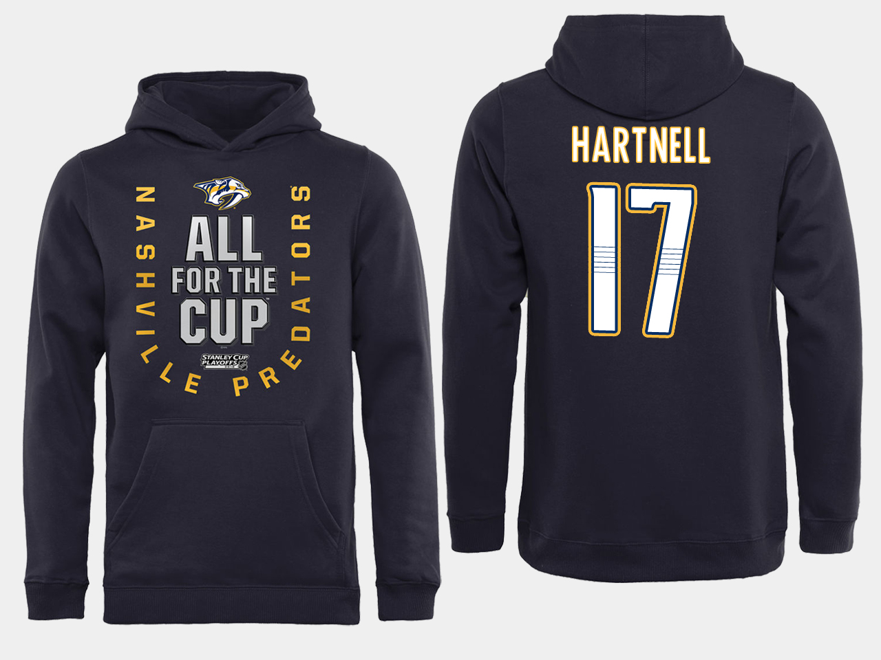Men NHL Adidas Nashville Predators #17 Hartnell black ALL for the Cup hoodie->youth mlb jersey->Youth Jersey